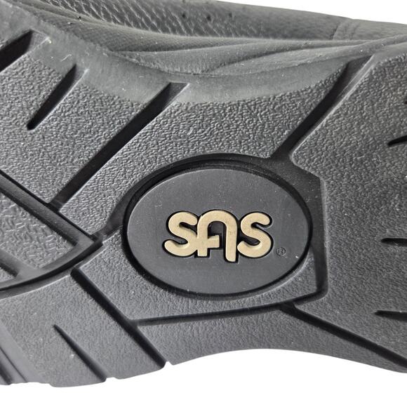 SAS Men's Shoes Journey Black Leather Orthopedic Sneaker Shoe Comfort Lace Up - Picture 11 of 16